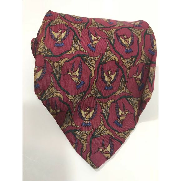 Salvatore Ferragamo Slate Red Silk Tie Italy - Picture 3 of 6